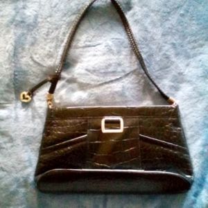 Brighton handbag black croc skin